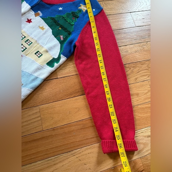 Quacker Factory Christmas Cardigan Sweater Americana Patriotic Angel Flag Size M - Picture 11 of 14